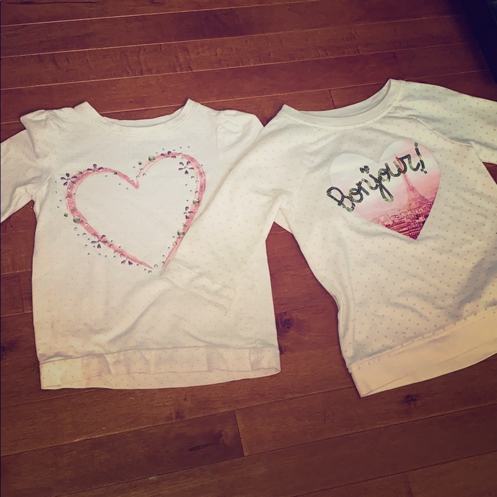 Sparkly white shot sleeve shirts